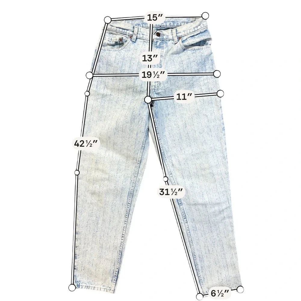 Levi's Vintage 550 Jeans Mens 30x32 Light Blue Good Acid Wash USA Made 90s Taper